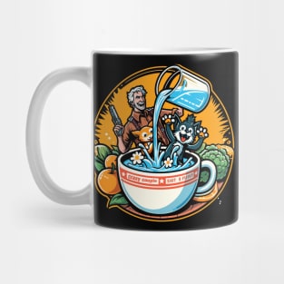 Galactic Brew Adventure Chibi Design - Whimsical Sci-Fi Fantasy Style Mug